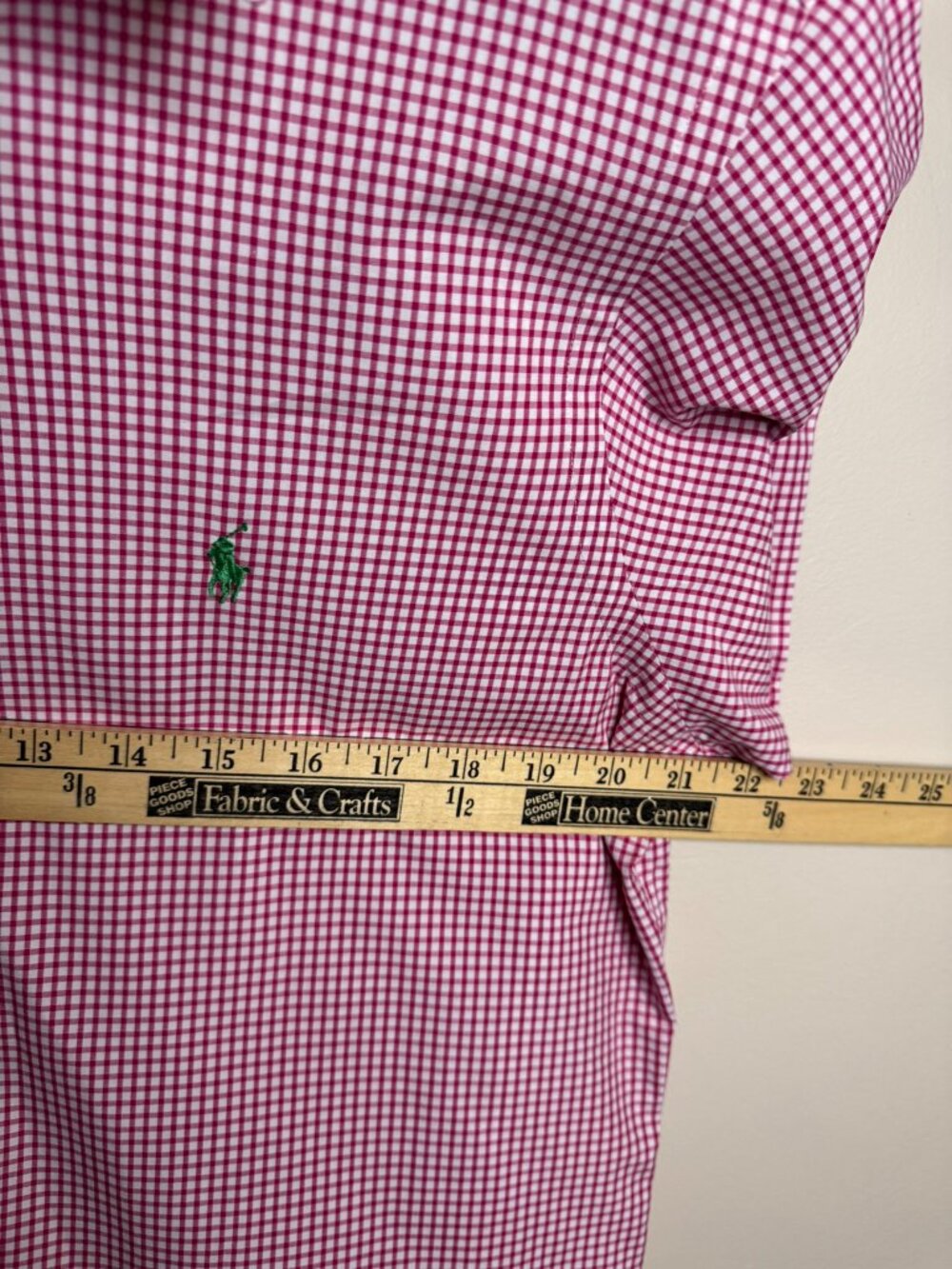 Ralph Lauren Red/White Gingham Short Sleeve Button-Up Classic Fit Shirt Size M - Picture 6 of 6